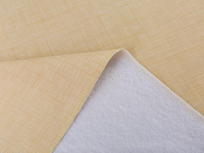 Pioggia Vinyl Tablecloth with Flannel Backing Square Waterproof Oil-Proof Plastic Table Cloth Wipeable PVC Table Cover for Indoor and Outdoor (Beige, 60 x 60 Inch)