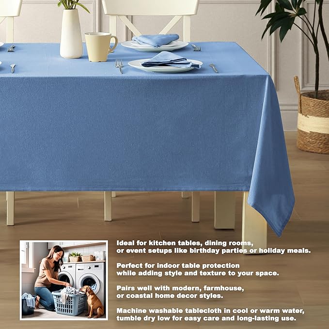 Home Bargains Plus Spring & Easter Holiday Charleston Ash Blue Set of 4 Fabric Napkins, Cotton Napkin for Indoor Outdoor Dining, Machine Washable Solid Color Napkins for Everyday Use