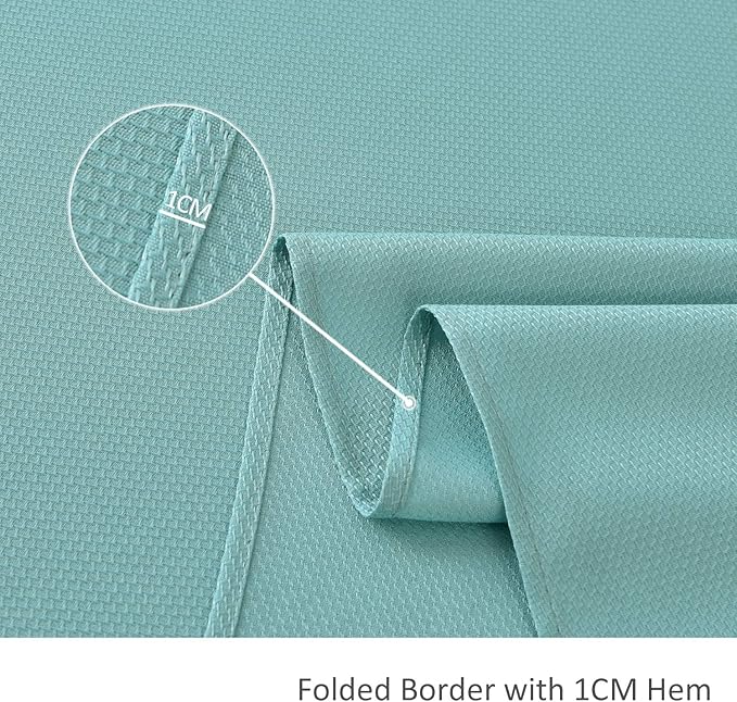maxmill 2 Pack 60 x 84 Inch Turquoise Textured Rectangle Tablecloth Water Resistant Wrinkle Free Spillproof, Soft Jacquard Table Cloth for Banquet Parties Holiday Dinner, Indoor and Outdoor Use