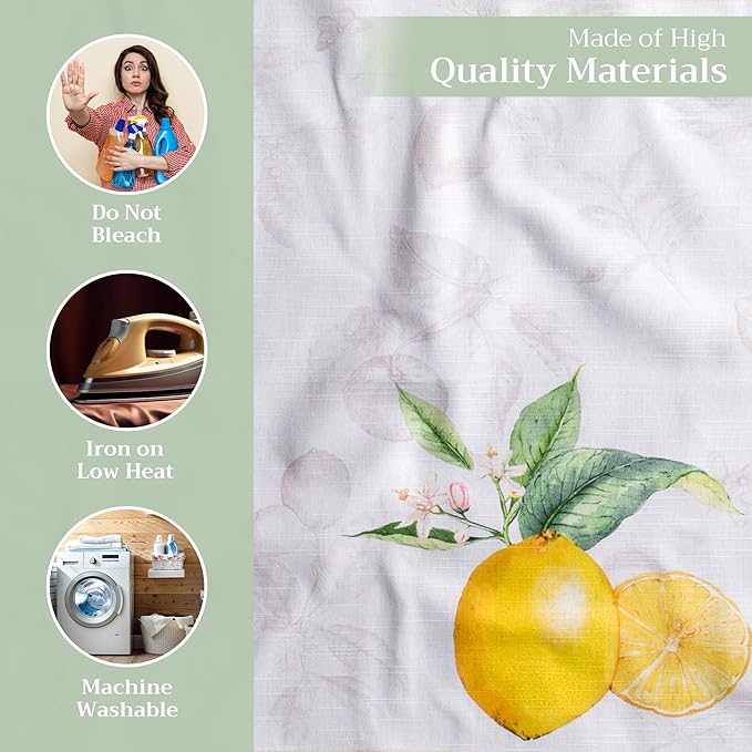 Maison d' Hermine Cloth Napkins Set of 4 100% Cotton Everyday Reusable Square Napkins Cloth Washable Dinner Party Wedding Restaurant Valentines Day Decorations Spring/Summer (Limoncello, 20" x 20")
