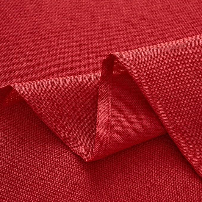 NLMUVW Red Linen Tablecloth Rectangle, Christmas Table Cloth Water Resistant Textured Table Cover for Kitchen Dining Coffee Party, 54 x 78 Inch