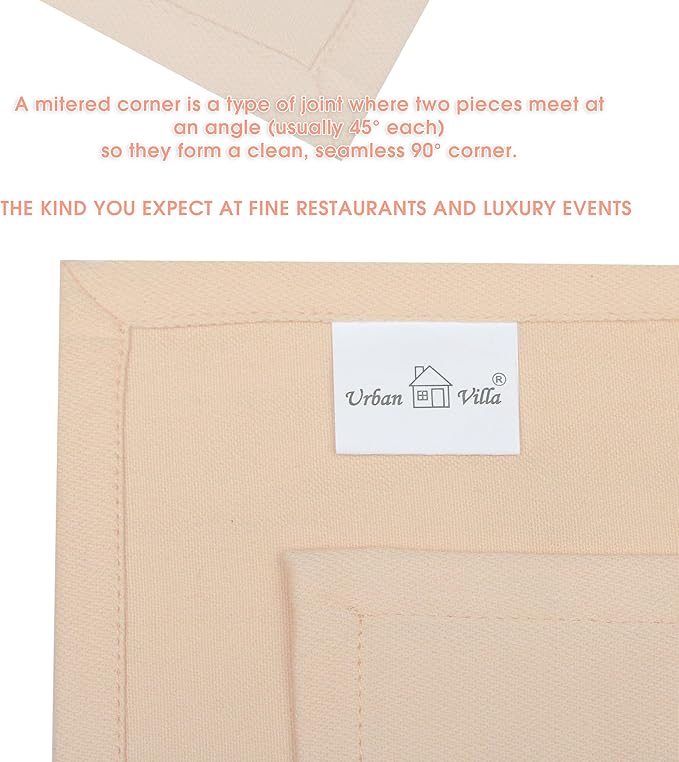 Urban Villa Kitchen Towels 100% Cotton Dish Towels for Kitchen(Set of 6)20”x30” Dish Cloths Highly Absorbent Kitchen Linen Set with Hanging Loop Perfect for Drying Dishes Cleaning Hand Towels – Beige