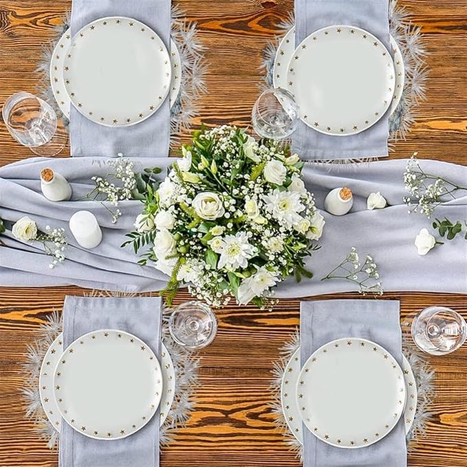 Placemats Elegant Tablemats Dandelion Flower Shape Placemats Place Mats for Kitchen Dining Table Holiday Wedding(Gold,8Pcs)