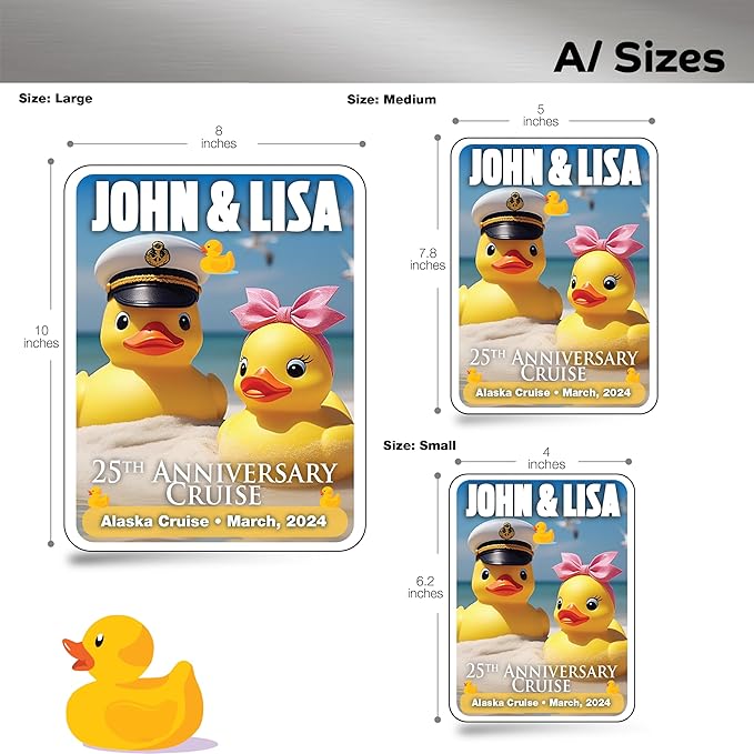 Rubber Duck Custom Magnets for Birthday and Cruise Cabin Doors Birthday Cruise Door Decorations| Anniversary Cruise Magnets Cabin Door Magnets (Medium)