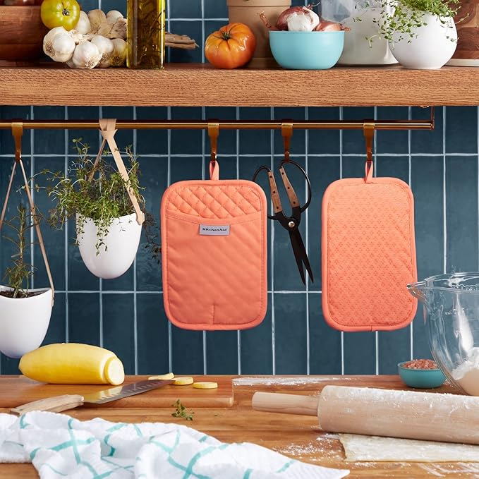 KitchenAid Asteroid Pot Holder 2-Pack Set, Bird of Paradise, 7"x10"
