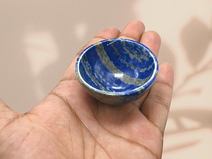 Lapis Lazuli Crystal Bowl - 2 Inch Decorative Bowls for Room and Home Decor - Gemstone Healing Crystals for Elegant Display, Positive Energy Balance and Gift