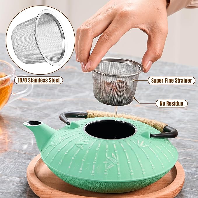 PARACITY Cast Iron Teapot Japanese 800ml/27oz, Tea Kettle Pot for Stove Top, Tea Pot with Stainless Steel Infusers for Loose Tea, Boiling Hot Water Tea, Mothers Day Gifts from Daughter/Son