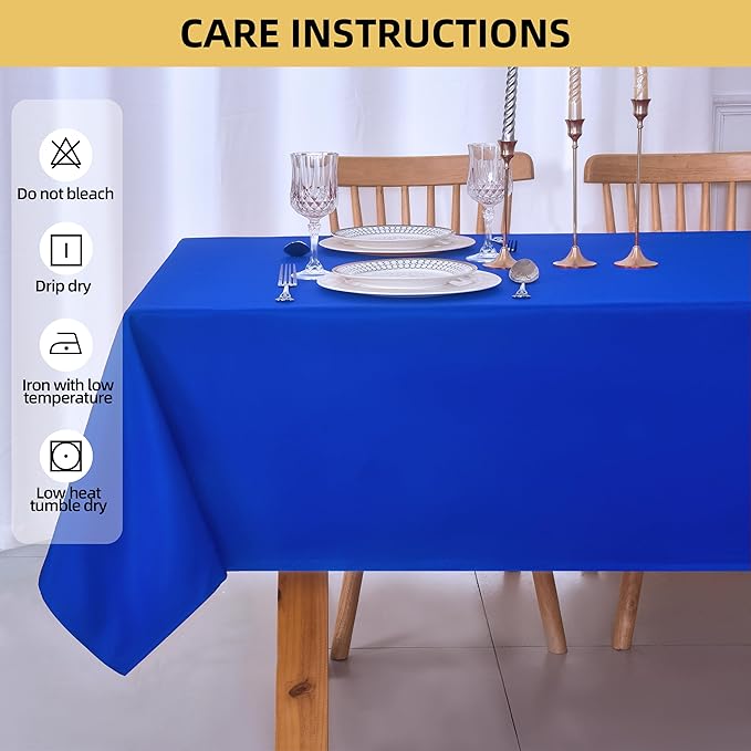 10-Pack 60x102 inch Royal Blue Table Cloths, Solid Stain and Wrinkle Resistant Oblong Tablecloth, Premium Plain Weave Polyester Fabric Rectangle Table Linen Covers for Hotel, Wedding