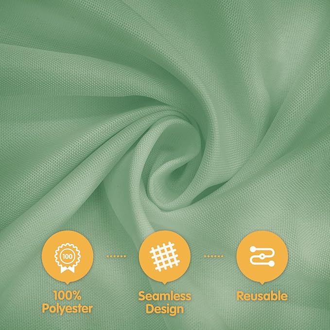 BRILLMAX 10 Pack Sage Green Tablecloths 60 x 102 Inch for 6ft Rectangle Tables - 150 GSM Polyester Fabric, 15" Standard Drop, Water, Stain & Wrinkle Resistant Cloth Cover for Wedding Dining Buffet