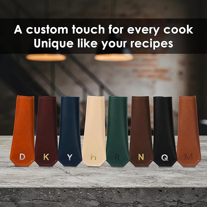 Northwind Personalized Engraved Leather Skillet Handle Cover – Made in USA - Custom Monogrammed Pot Holder Sleeve for Cast Iron Pans, Anniversary, Wedding, Housewarming gift (Handle Cover)