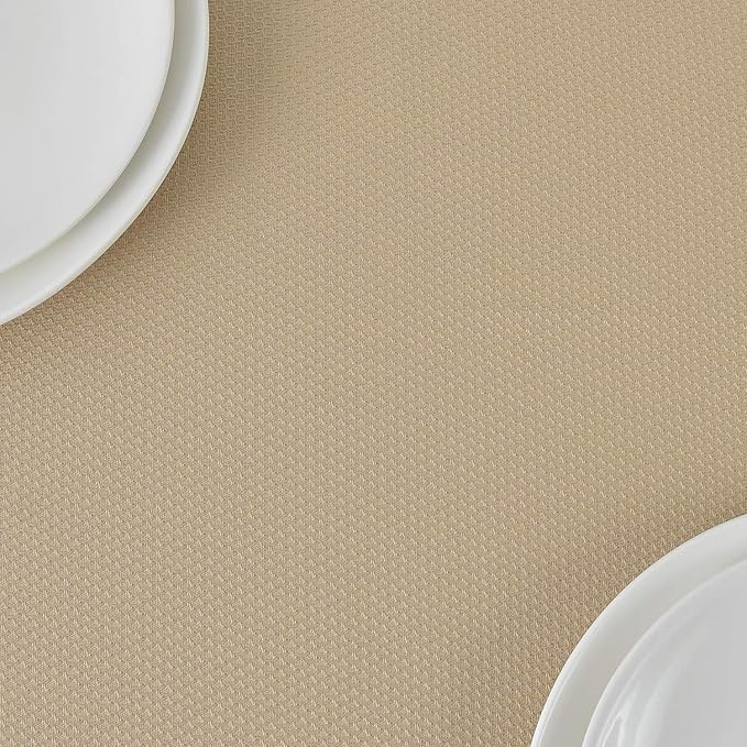 maxmill Textured Rectangular Tablecloth Water Resistance Antiwrinkle Spillproof Soft Jacquard Table Cloth for Dining Room, Buffet Banquet Parties and Holiday Dinners, 60 x 104 Inch, Beige