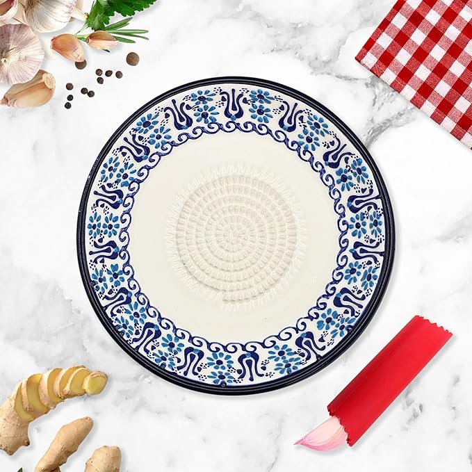 Ceramic Grater Bowl, Garlice Grater Plate, Handmade Ginger Grater, Mincer Bowl for Cheese &Vegetables, Ceramic Decorative Mincer, Hand Dish for Garlic (Sultans Dream)