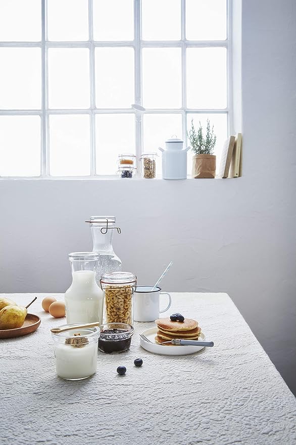 Luigi Bormioli Lock-Eat 3pc Jar Set (Set of 3) : Innovative Glass Lid, Easy to Close, Easy to Open, Dishwasher Safe, Microwave Safe, Canning Safe, Freezer Safe, Stackable Jars
