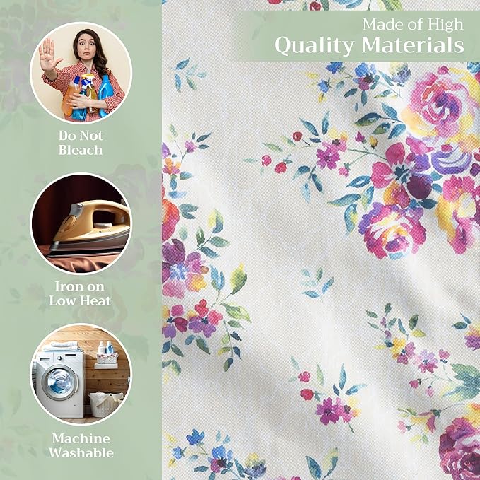 Maison d' Hermine Cloth Napkins Set of 4 100% Cotton Everyday Reusable Square Napkins Cloth Washable Dinner Party Wedding Restaurant Valentines Day Decorations Spring/Summer (Rose Garden, 20" x 20")