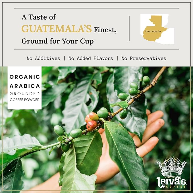 Leiva’s Medium Roast Espresso Ground (8oz), Roasted to Order, Micro-Lot Guatemalan Coffee Beans – Don Armando Espresso Coffee Ground w/Chocolate, Citrus & Hazelnut Notes - Smooth, Low Acidity Roast