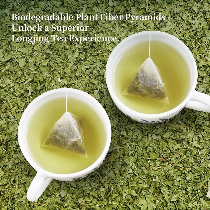 ZenVerdant USDA Organic Quick Brew Green Tea Bags 40 Count - Plant-Based Fiber, Subtle Natural Citric Acid Flavor, Individually Wrapped