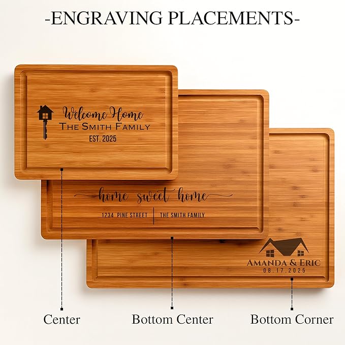 Personalized Housewarming Gifts - New Homeowner Cutting Board Gifts, Real Estate Closing Gift for Client, First Time House Buyers, Home Buyers, New Apartment & Neighbor Realtor, Valentines Day Gifts
