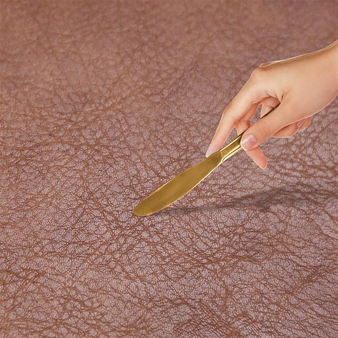 Faux Fur Placemats and Coasters Set of 1/4/6 Drop-Shaped Food Grade Table Plate Mats Kitchen Accessories Coaster Cup(CO Brownness,1 Set)