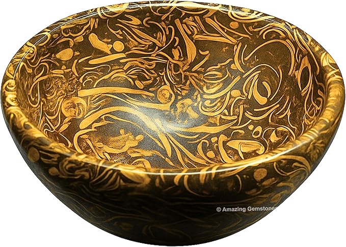Mariyam Jasper Crystal Bowl - 2 Inch Decorative Bowls for Room and Home Decor - Gemstone Healing Crystals for Elegant Display, Positive Energy Balance and Gift