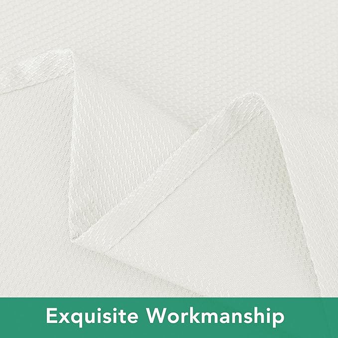 Biscaynebay Textured Fabric Tablecloths 90x156 Inches Rectangular, Ivory Water Resistant Tablecloths for Dining, Kitchen, Wedding, Parties etc. Machine Washable