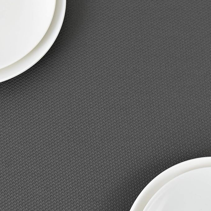 maxmill Rectangle Textured Tablecloth Waterproof Spillproof Wrinkle Free Table Cloth, Kitchen Dining Tabletop Decoration, Fabric Table Cover for Outdoor and Indoor Use, 52 x 70 Inch, Charcoal