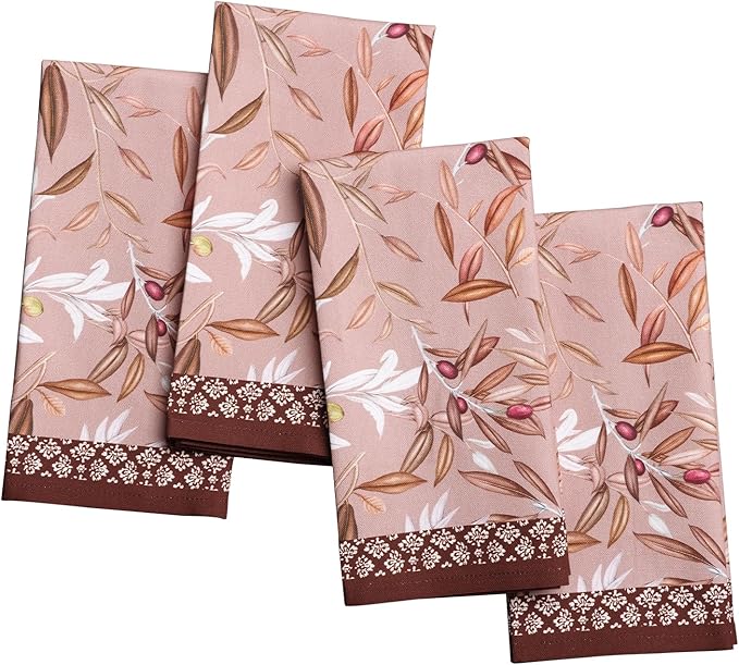 Maison d' Hermine Cloth Napkins Set of 4 100% Cotton Everyday Reusable Square Napkins Cloth Washable Dinner Party Wedding Restaurant Valentines Day Decorations Spring/Summer (Nyons, 18" x 18")