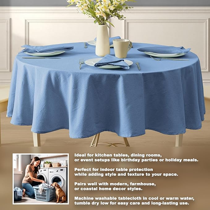 Home Bargains Plus Spring & Easter Holiday Charleston Ash Blue Set of 4 Fabric Napkins, Cotton Napkin for Indoor Outdoor Dining, Machine Washable Solid Color Napkins for Everyday Use