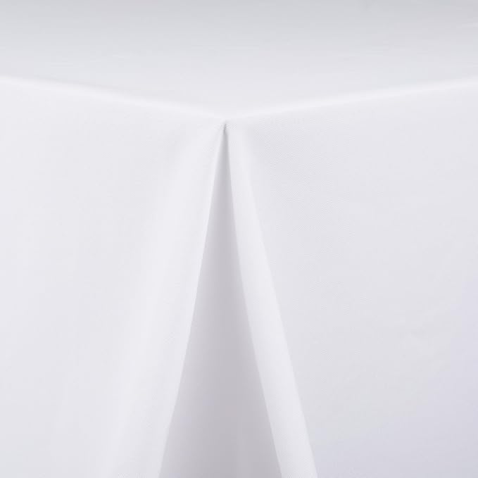 King Table Drape Tablecloth, 108 x 156 inches Tablecloth, Extra Wide Polyester Tablecloth, 8' King Table Drape, Made in USA (White)