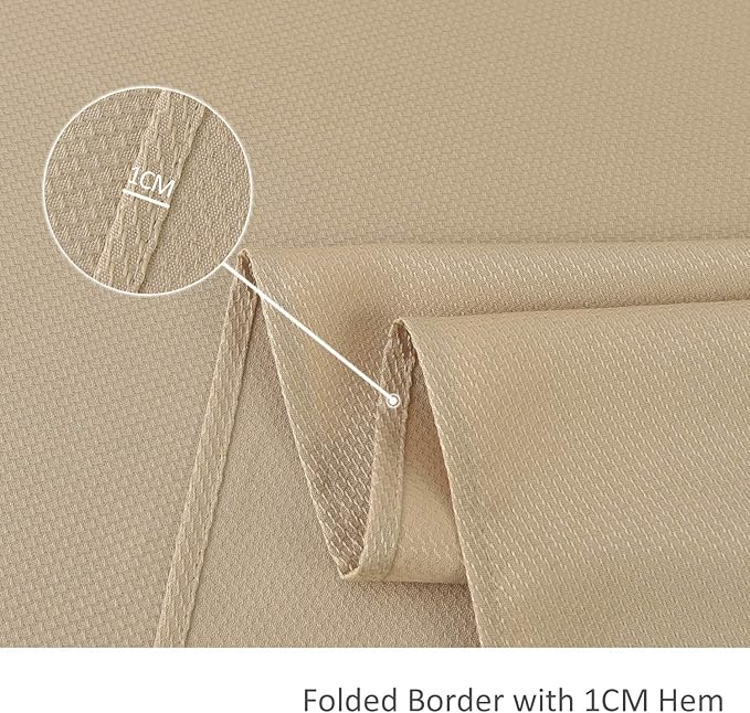 maxmill Jacquard Square Tablecloth Waterproof Spillproof Wrinkle Resistant Soft Textured Table Cloth for Dinner and Party Washable Polyester Fabric, Indoor and Outdoor Use, 60 x 60 Inch, Beige