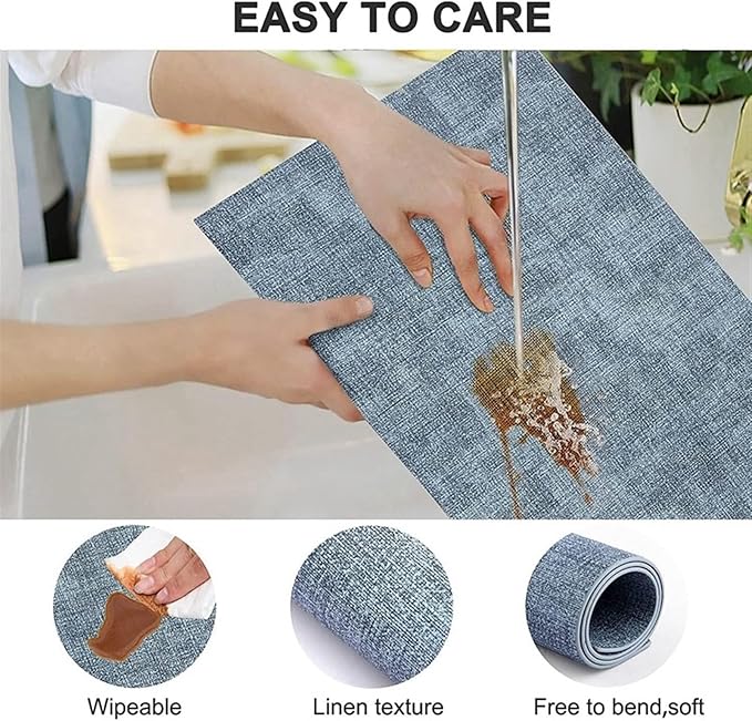 Table Decor Housewarming PU Place Mats Kitchen Accessories Set of 1/4/6 Non-Slip Wipeable Waterproof Washable PlaceMats(SPU Cream Grey,43x30cm 4pcs)