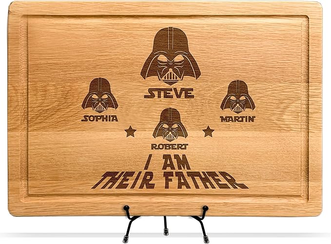 Personalized I am Their Father StarWar Dad Gift Cutting Board, Gifts for Christmas & Fathers Day, Funny Star War Gift, Darth Character Plaque, Custom Name Stars War Mens Gift from Daughter or Son