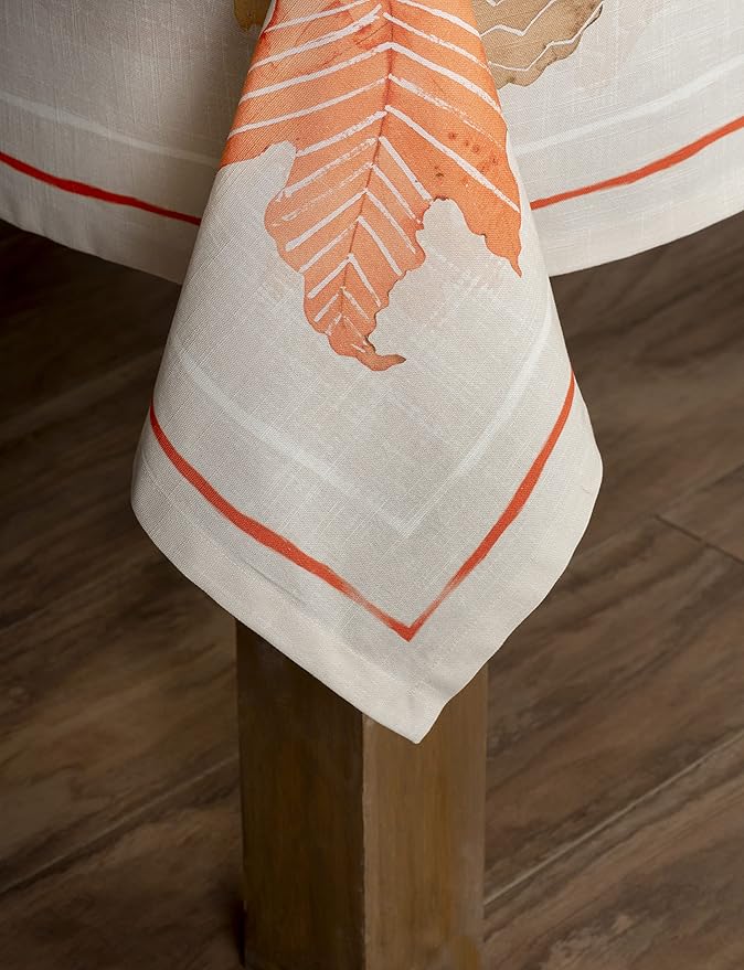 Maison d' Hermine Table Cloth Rectangle Table 100% Cotton 70 x 120 Inches Fall Tablecloth Reusable Everyday Use for Thanksgiving Christmas Decorations Dining Farmhouse Party (Colours of Autumn)