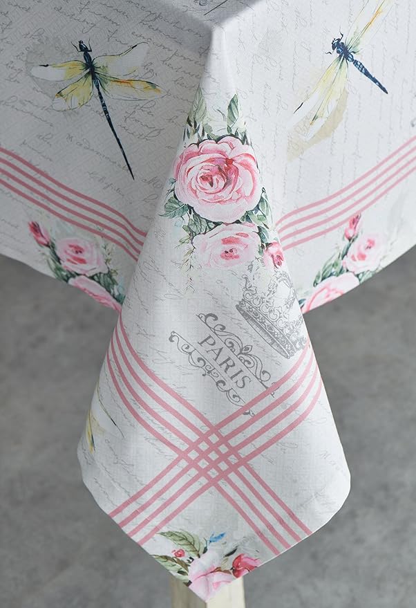 Maison d' Hermine Table Cloth Rectangle Table 100% Cotton 60 x 90 Inches Tablecloth Reusable Decorative for Dining Room, Farmhouse, Home, Party, Festive & Wedding Spring Summer - Champ De Mars