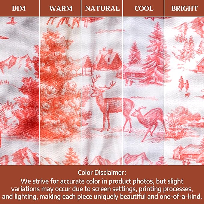 Maison d' Hermine Double Oven Mitt (7" x 35") 100% Cotton Heat Resistant BBQ Cooking Gloves with Loop for Thanksgiving Christmas Decorations Baking Cooking Barbeque Handling Hot Pan (Winter Jouy)