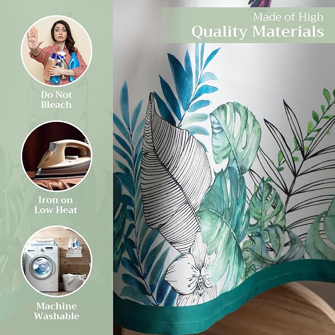 Maison d' Hermine Table Cloth Round Table 100% Cotton 69 Round Inches Tablecloth Reusable Decorative for Dining Room Farmhouse Home Valentines Day Decorations Spring Summer - Tropiques