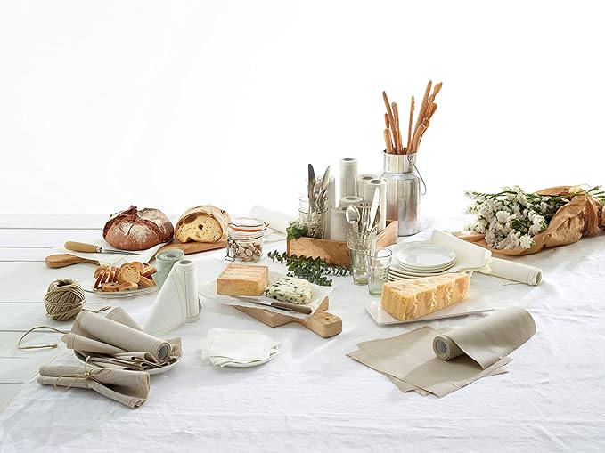 MY DRAP Linen Cocktail Napkins, Natural, 50 Units