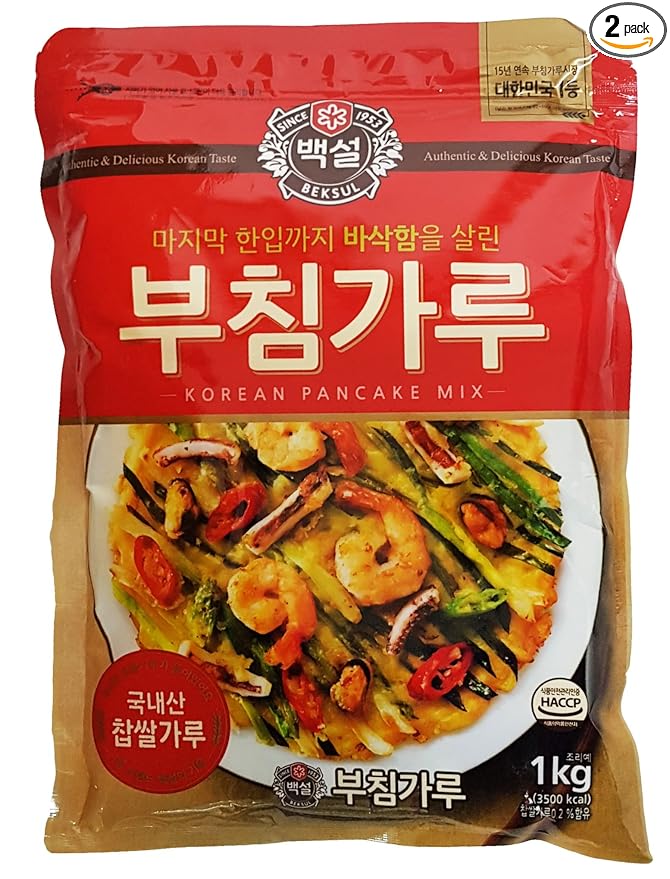 CJ Beksul Frying Mix / Korean Pancake Mix (백설 튀김가루 / 부침가루) (Korean Pancake Mix (2.2 lb), 2 Pack)