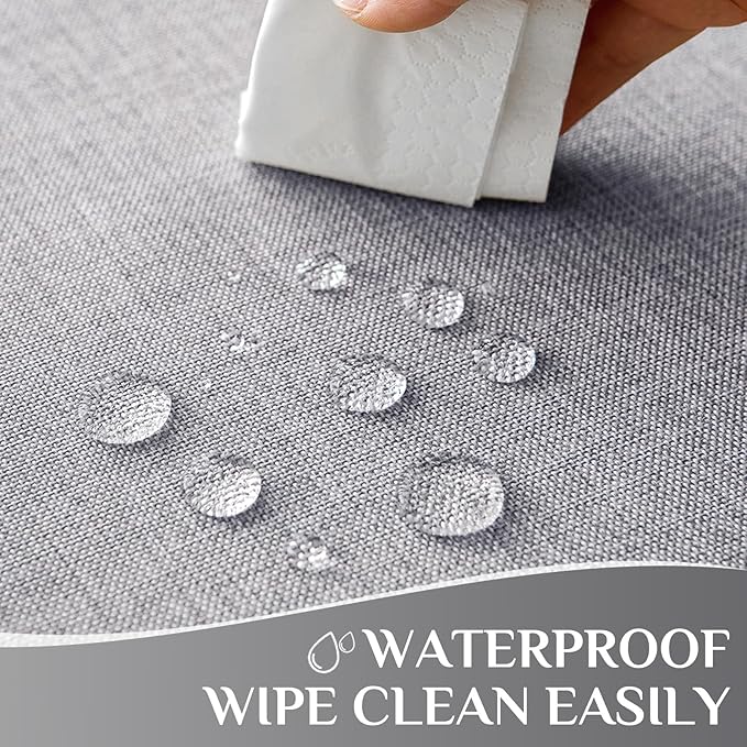 Softalker Small Outdoor Tablecloths Rectangle 70 x 52 Inch Grey Linen Textured Table cloth Stain and Wrinkle Resistant Table Cover for Spring,Easter,Summer,Party,Garden,Coffee Farmhouse Decor Tabletop
