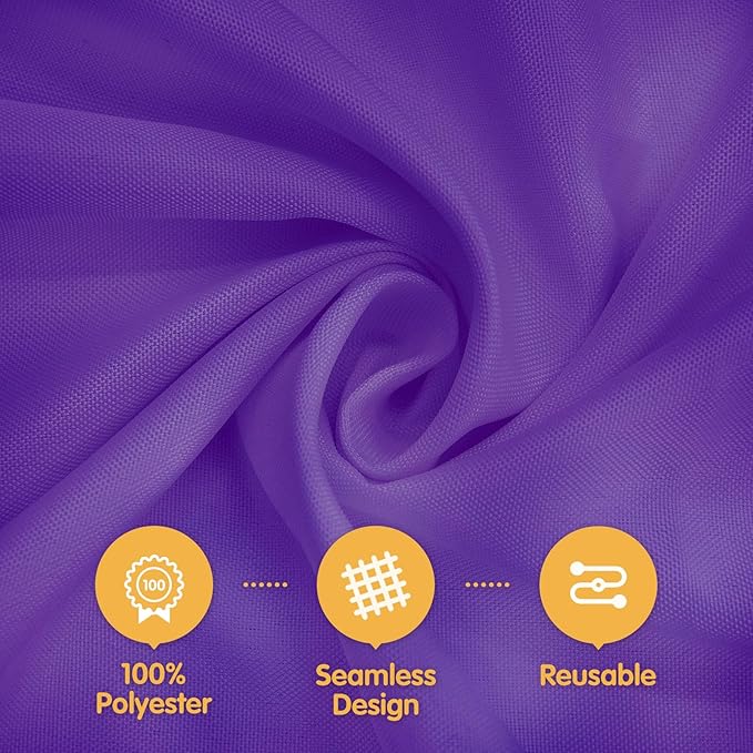 BRILLMAX 6 Pack Purple Tablecloths 60 x 102 Inch for 6ft Rectangle Tables - 150 GSM Polyester Fabric, 15" Standard Drop, Water, Stain & Wrinkle Resistant Cloth Cover for Wedding Dining Buffet
