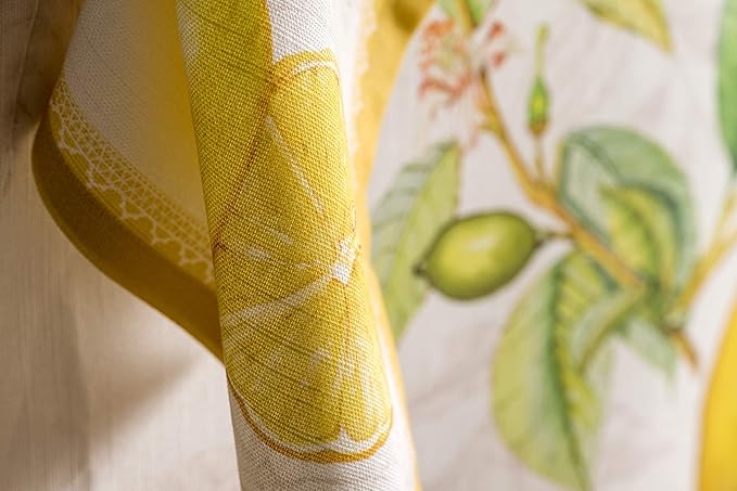 Maison d' Hermine Cloth Napkins Set of 4 100% Cotton Everyday Reusable Square Napkins Cloth Washable Dinner Party Wedding Restaurant Valentines Day Decorations Spring/Summer (Limoncello, 20" x 20")