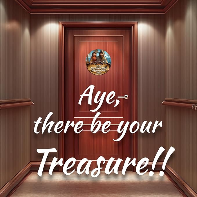 Personalized Pirate Couple Cruise Door Decoration Magnet, Custom Personalized Inscriptions Including Names, Occasions, Dates, Quotes or Anything That captures The Essence of Your Cruise