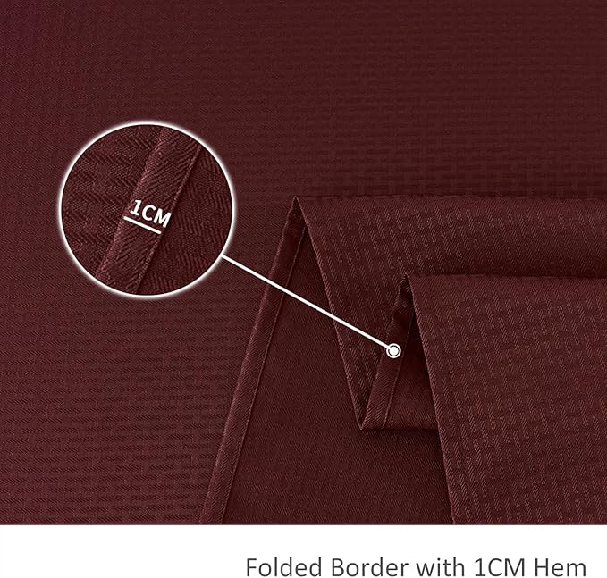 maxmill Weaved Texture Tablecloth Water Resistance Antiwrinkle Spillproof Soft Washable Table Cloth for Dining Room, Buffet Banquet Parties Holiday Dinner, Rectangular 60 x 108 Inch, Burgundy