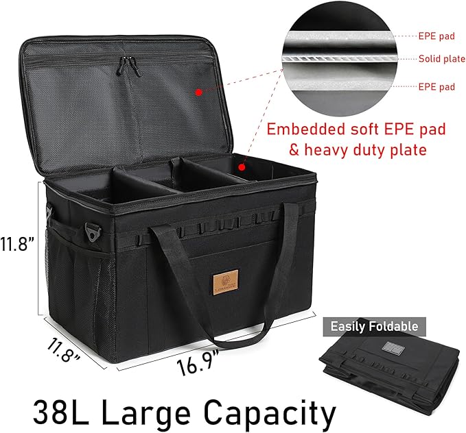 Tactical Camping Storage Bag Utility Tote Bag Camping Kitchen Organizer with Axe Holder & Shoulder Strap