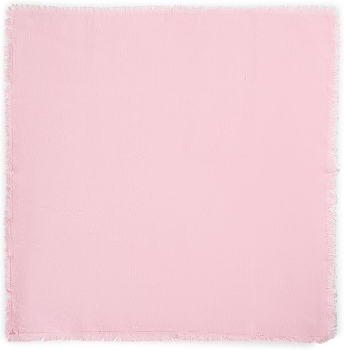 Lightnpro Cotton Napkins Set of 12, Beautiful Handmade Fringe Dinner Cloth Napkins, Washable and Reusable for Dining, Parties, Weddings, Holiday & Everyday Use - 18x18 Inch Baby Pink