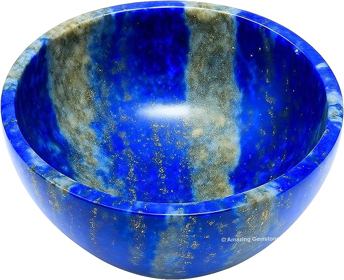 Lapis Lazuli Crystal Bowl - 2 Inch Decorative Bowls for Room and Home Decor - Gemstone Healing Crystals for Elegant Display, Positive Energy Balance and Gift