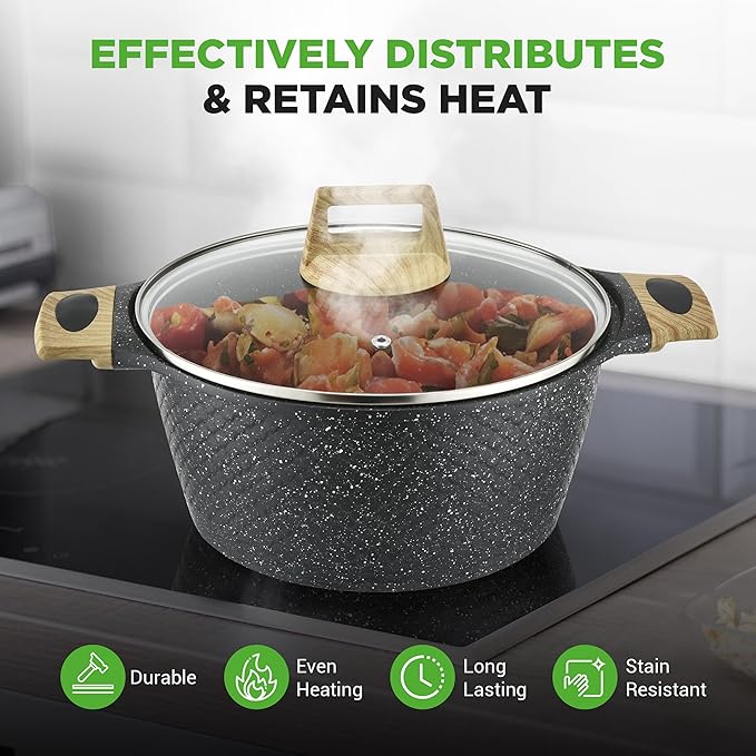 NutriChef 22‑Piece Non‑Stick Ceramic Pots and Pans Set – For All Cooktops Including Induction – PTFE & PFAS Free, Includes Bakeware & Utensils