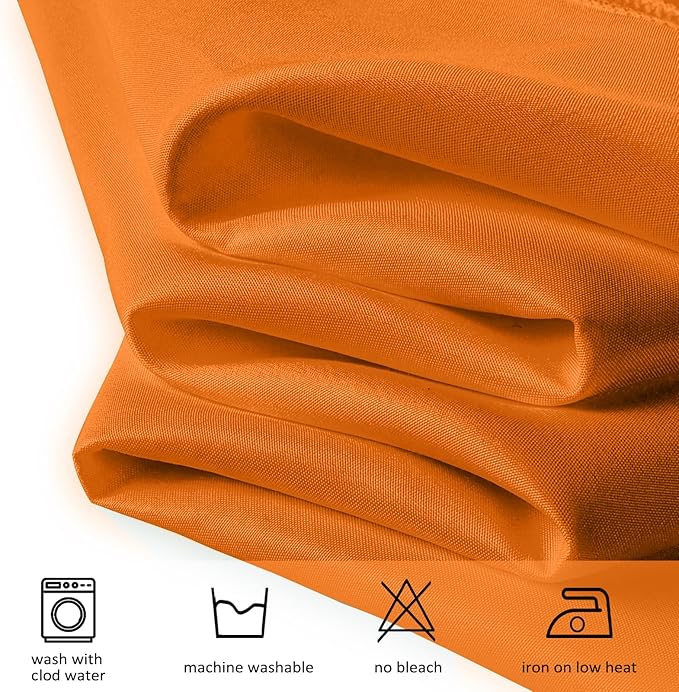 8 Pack Orange Tablecloth 60x126 Inch Rectangle Table Cloth for 8 Foot Rectangle Tables, Wrinkle Resistant Washable Polyester Fabric Rectangular Table Cover for Dining Banquet Wedding Party
