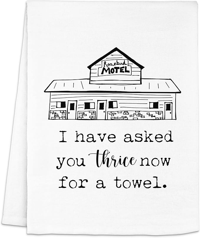 Funny Kitchen Towel, I Have Asked You Thrice Now For A Towel., Flour Sack Dish Towel, Sweet Housewarming Gift, White