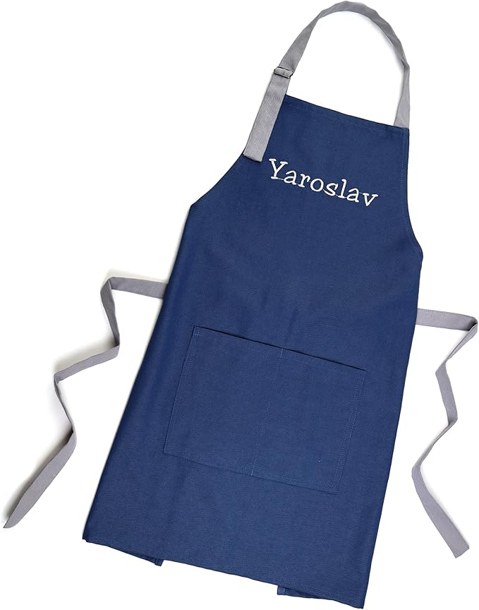 Personalized toddler apron for kitchen, custom cooking apron + chef hat set for kids, boy girl chef costume