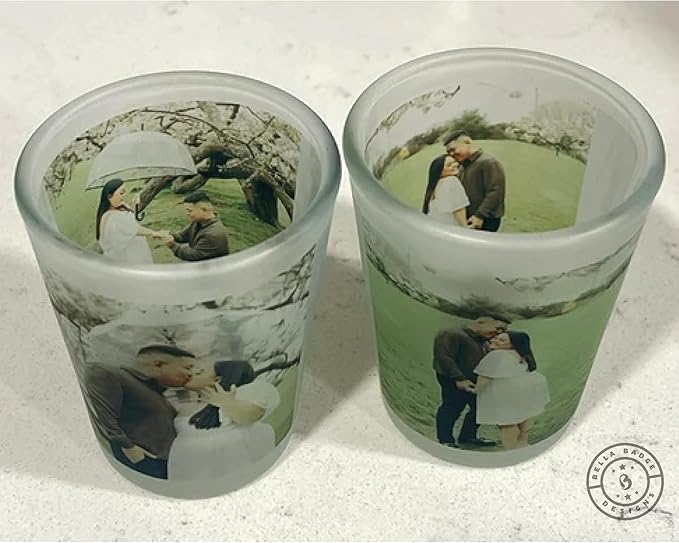 Custom Photo Shot Glass – Personalized Picture and Text, 1.5 oz Frosted Heavy Base Shot Glass